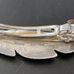 Handmade Sterling Silver Feather Barrette with Blue Turquoise Inlay | Authentic Navajo Jewelry | 2081