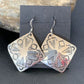 Native American Women's Dangle Earrings | Navajo Sterling Silver Stamped Handmade | 1660