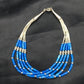 Denim Stabilized Lapis Heishi Bracelet | Sterling Liquid Silver | 5-Strand | 7" | 2935