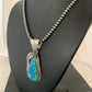 Men's Kingman Turquoise Pendant Necklace | Navajo Pearls | Sterling Silver | Authentic Native American | 4300