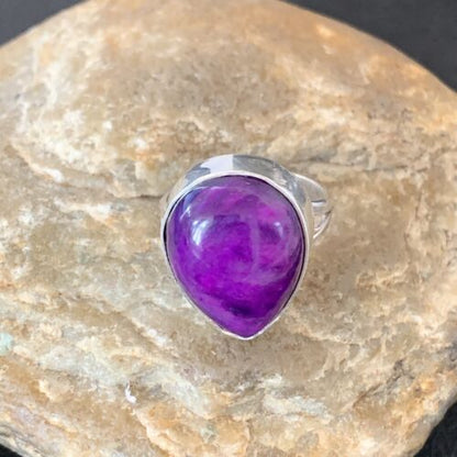 Native American Women's Navajo Purple Sugilite Ring | Sterling Silver | Sz 9 | 10862