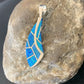 Navajo Blue Opal Inlay Pendant | Sterling Silver | Authentic Native American Handmade | 12274