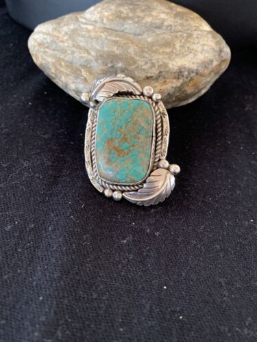 Native American Navajo Green Turquoise #8 Ring | Sterling Silver | Sz 10 | 147