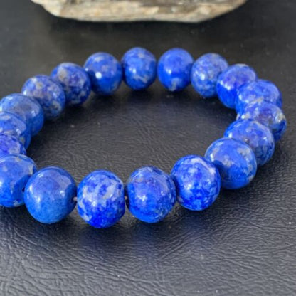 Native American Lapis Bead Bracelet | Stretch | 7.5" Adjustable | 10645