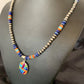 Navajo Multi-Color Spiny Turquoise Inlay Pendant | Sterling Silver | Authentic Native American Handmade | 10658