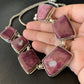 Lariat Necklace with Purple Spiny Oyster Choker Pendant | Sterling Silver | 20" | 13791