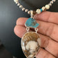 Navajo Wild Horse Turquoise Pendant Necklace | Authentic Native American Sterling Silver | Multi-Stone | 13294