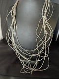 Navajo Graduated Liquid Heishi Necklace | 10 Strand Sterling Silver | 22" Beveled Tubes | 14710