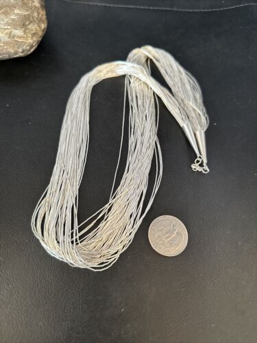 Southwestern Liquid Heishi Necklace | 50 Strands | Sterling Silver | 30" | 14706