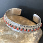 Zuni Red Coral Cuff Bracelet | Sterling Silver | Authentic Native American Handmade | 14179