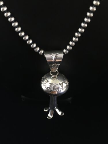 Southwestern Men's Navajo Sterling Silver Large Naja Necklace Pendant | 3" | 10074