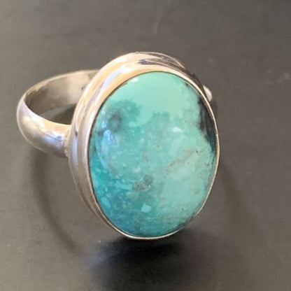 Navajo Blue Turquoise Ring | Sterling Silver | Sz 6 | Authentic Native American Handmade | 11430
