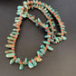 Navajo Green Turquoise & Red Spiny Oyster Necklace | Sterling Silver | Authentic Native American Handmade | 20" | 13221