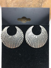 Native American Navajo Crescent Earrings | Sterling Silver | 1" | 4487