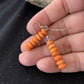 Native American Navajo Orange Spiny Oyster Bead Earrings | Sterling Silver | 13057