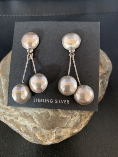 Native American Old Pawn Dangle Earrings | Sterling Silver | 1.5" | 12983