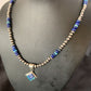 Men's Turquoise, Lapis & Opal Inlay Pendant | Navajo Sterling Silver Necklace 21" | 12605