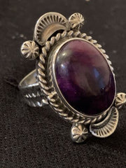 Native American Women's Purple Sugilite Ring | Sterling Silver | Sz 10 | 418