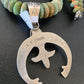 Navajo Pearl Necklace with Sterling Silver Green Turquoise & Spiny Oyster Naja Pendant | 11700