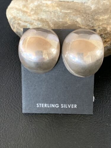 Old Pawn Women's Southwestern Oval Stud Earrings | Sterling Silver | 1" | 13004