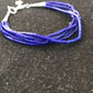 Blue Stabilized Lapis Heishi Bracelet | Sterling Silver | 5-Strand | 7" | 13598
