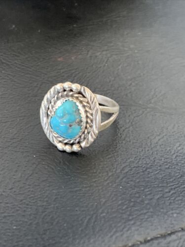 Navajo Blue Kingman Turquoise Ring | Sterling Silver | Sz 6 | Authentic Native American Handmade | 12456