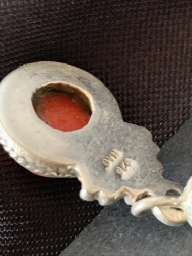 Native American Navajo Red Coral Dangle Earrings | Sterling Silver | 1" | 13113 - Masha USA