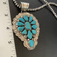 Navajo Kingman Turquoise Multi-Stone Pendant | Authentic Native American Sterling Silver | 11515