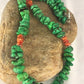 Spiny Green Magnesite Navajo Sterling Silver Necklace | 20" | Southwestern Handmade | 8069