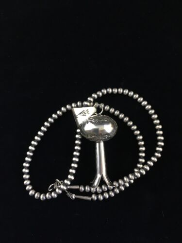 Navajo Sterling Silver Naja Necklace Pendant | 3" | Authentic Native American Handmade | 10046