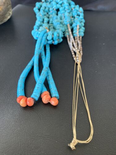 Southwestern Santo Domingo Jacla Shell Spiny Turquoise Jacla Necklace | 34" | Authentic Native American Handmade | 11994