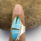 Native American Women's Navajo Opal & Turquoise Inlay Ring | Sterling Silver | Sz 6.5 | 1606