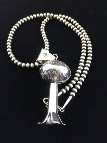 Southwestern Men's Navajo Sterling Silver Large Naja Necklace Pendant | 3" | 10074