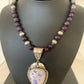 Navajo Purple Sugilite & Amethyst Pendant Necklace | Sterling Silver | Authentic Native American Handmade | 1756