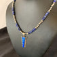 Navajo Pearls Necklace with Blue Lapis Opal Inlay Pendant | Sterling Silver | Authentic Native American Handmade | 11632