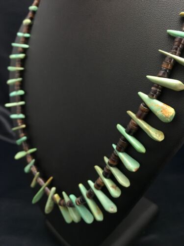 Southwestern Green Turquoise Bone Bead Necklace | Sterling Silver | 20" | 3013 - Masha USA