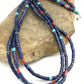 Southwestern Navajo Lapis Turquoise Necklace | 3-Strand | Sterling Silver | 24" | 1361