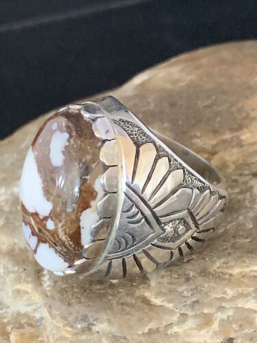 Southwestern Men's Wild Horse Turquoise Ring | Sterling Silver | Sz 8.5 | 13776