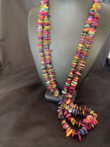 Native American Santo Domingo Mixed Color Shell Bead Necklace | 34" | 12002 - Masha USA