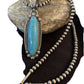 Men's Kingman Turquoise Pendant | Navajo Pearl Sterling Silver Necklace | Authentic Native American Handmade | 1070