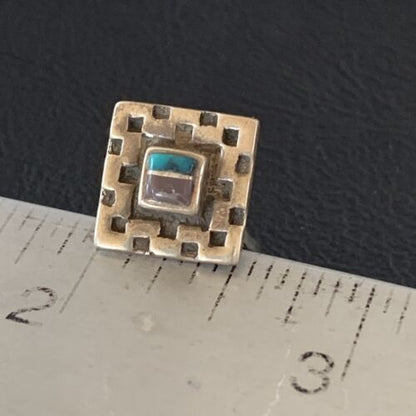 Navajo Blue Turquoise Sugilite Inlay Ring | Sz 6.5 | Sterling Silver | Authentic Native American Handmade | 11282