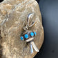 Navajo Turquoise Naja Pendant | Sterling Silver | Native American Handmade | 1" | 1047