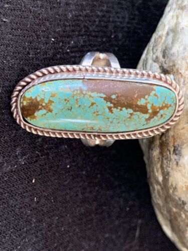 Native American Navajo Sterling Silver Turquoise #8 Ring | Sz 8.5 | 320