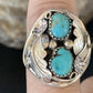 Navajo Kingman Turquoise Multi-Stone Ring | Authentic Native American Sterling Silver | Sz 12 | 14167