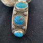 Navajo Sterling Silver Blue Kingman Turquoise Cuff Bracelet | 5 Stones | Authentic Native American Handmade | 863