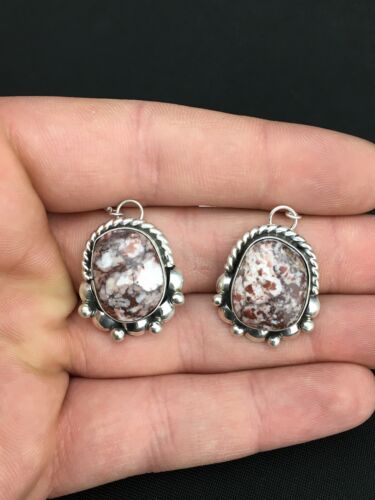 Southwestern Navajo Wild Horse Turquoise Earrings | Sterling Silver | 1" | 1323