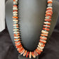Navajo Turquoise & Red Spiny Oyster Necklace | Sterling Silver | Authentic Native American | Graduated | 22" | 10589