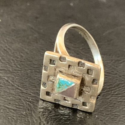 Native American Women's Navajo Blue Turquoise Sugilite Inlay Ring | Sz 7 | 11286