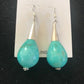 Native American Blue Turquoise Bead Dangle Earrings |  Navajo Handmade Sterling Silver | 960