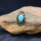 Navajo Turquoise Ring by Yazzie Platero | Sterling Silver | Sz 7.25 | Authentic Native American Handmade | 2510